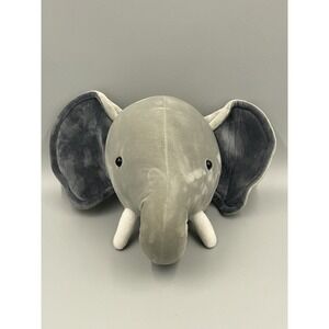 Pattern Gray Elephant Wall Hanging Mount Plush Soft Toy Stuffed Animal